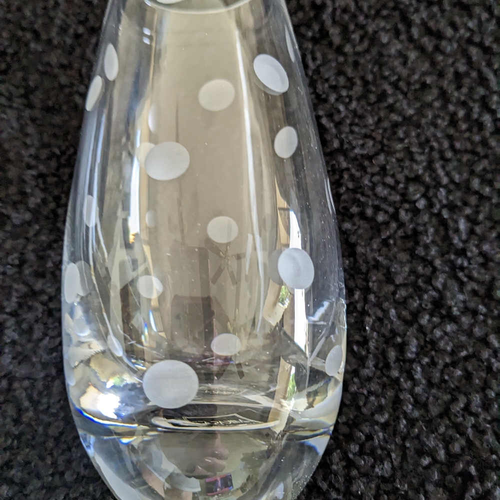 Elegant Polka Dot Glass 6" Bud Vase